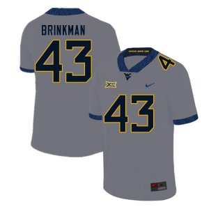 Men's West Virginia Mountaineers NCAA #43 Austin Brinkman Gray Authentic Nike Stitched College Football Jersey SC15A06YK